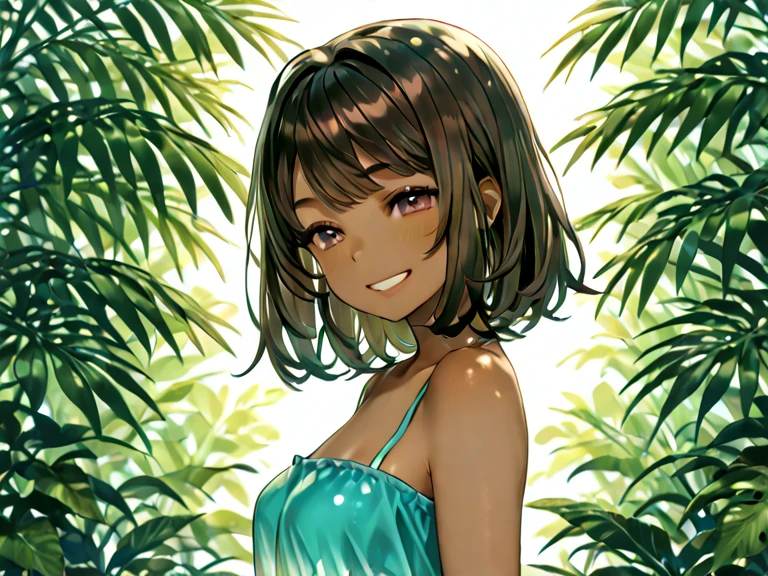Tanned short-haired beauty