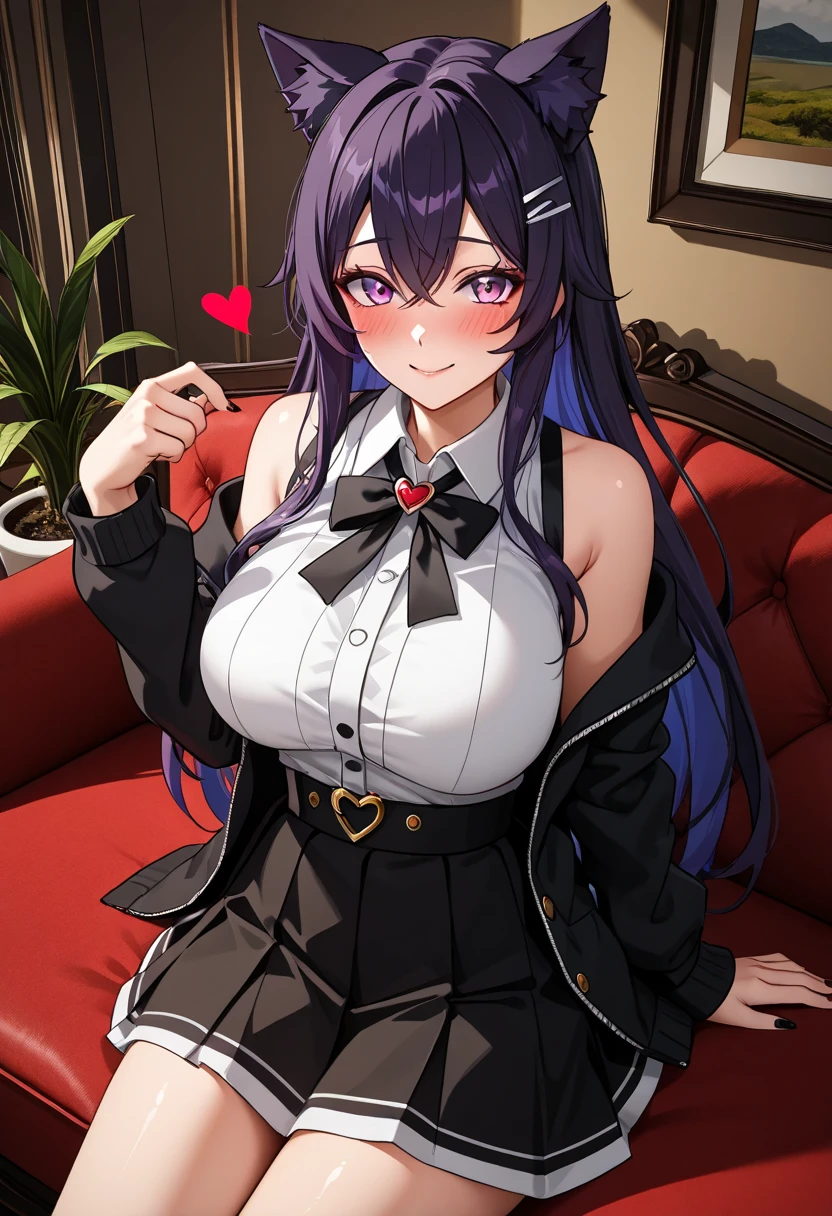 (masterpiece), (highest quality), ((Super detailed))、(super delicate)、Cute naughty female Artificer、Pastel colors hair、(huge breasts:1.2, Thighs:1.2, thick legs:1.2, curvy:1.2, tall stature:1.5, massive fat thick unnatural belly)、Gorgeous、purple eyes, (hair over one eyes:1.3, ahoge, messy hair:1.2, tired hair:1.2, flipped hair, very long hair, bags under eyes:1.3), black hair, (purple hair:1.1), (blush:1.2, emberrased:1.2, quiet personality:1.2, scared:1.2, looking away, wavy mouth), hand over face