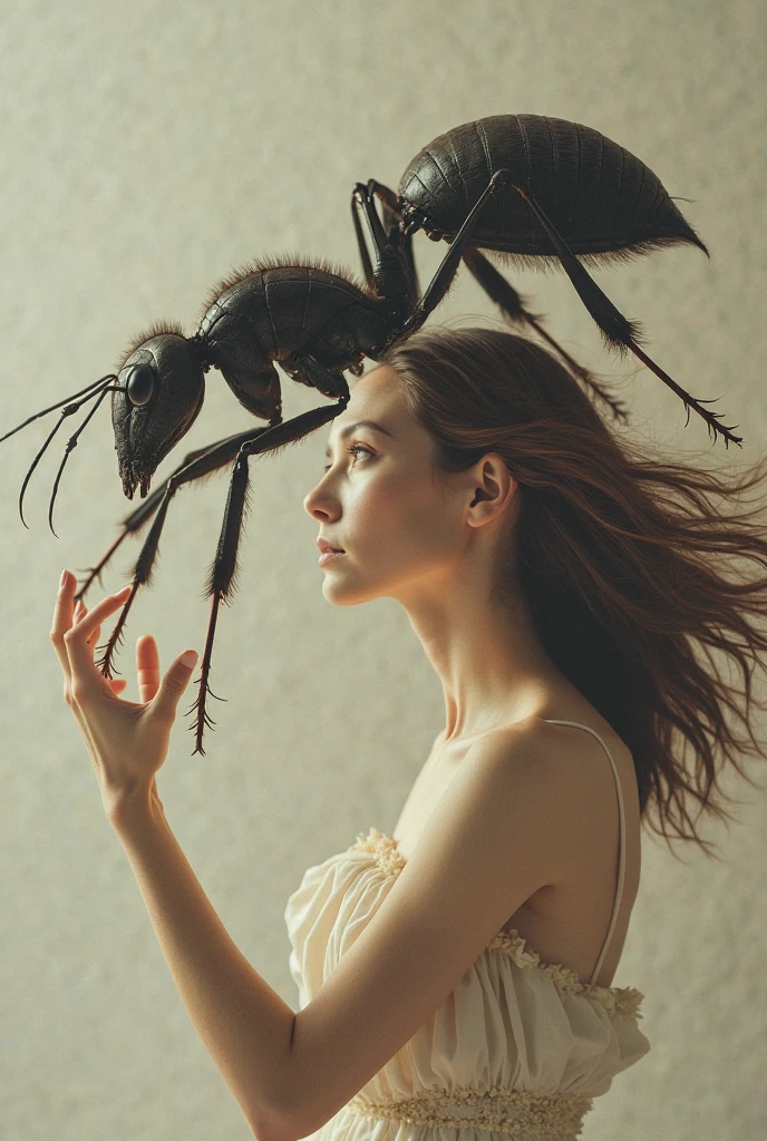 "((Obra maestra))(The best lighting, alto contraste, oscuro, dramatic, Acabado fotorrealista),(mujer con brazos de mantis religiosa, insecto, monja, enfado, Llorosos),(Baphometh saca la lengua), viejos, lobos, gusanos, lombrices, Serpientes. Luz Caravaggio"