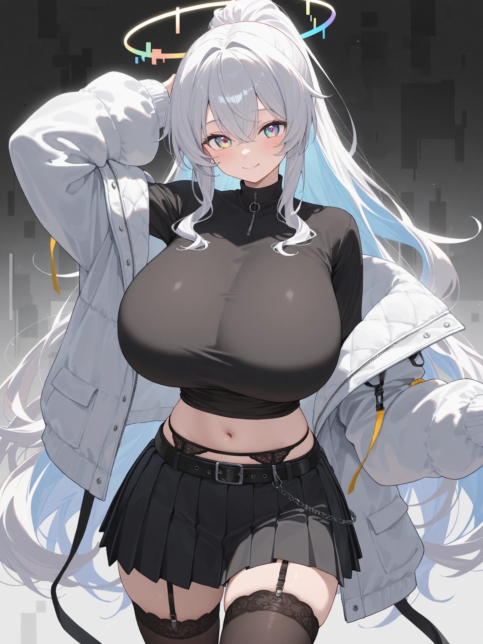 beautiful girl、Cat ear、Silver Hair