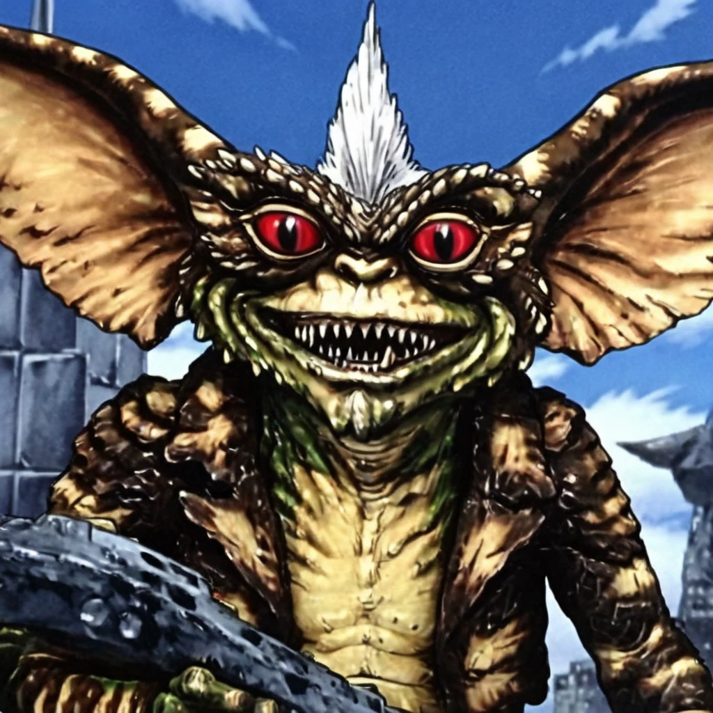 masterpiece,Alone,highly detailed Gizmo, twofaces,  #highly detailed giz#.JDGremlin creature.  anime style,  split personality , altamente detalhado