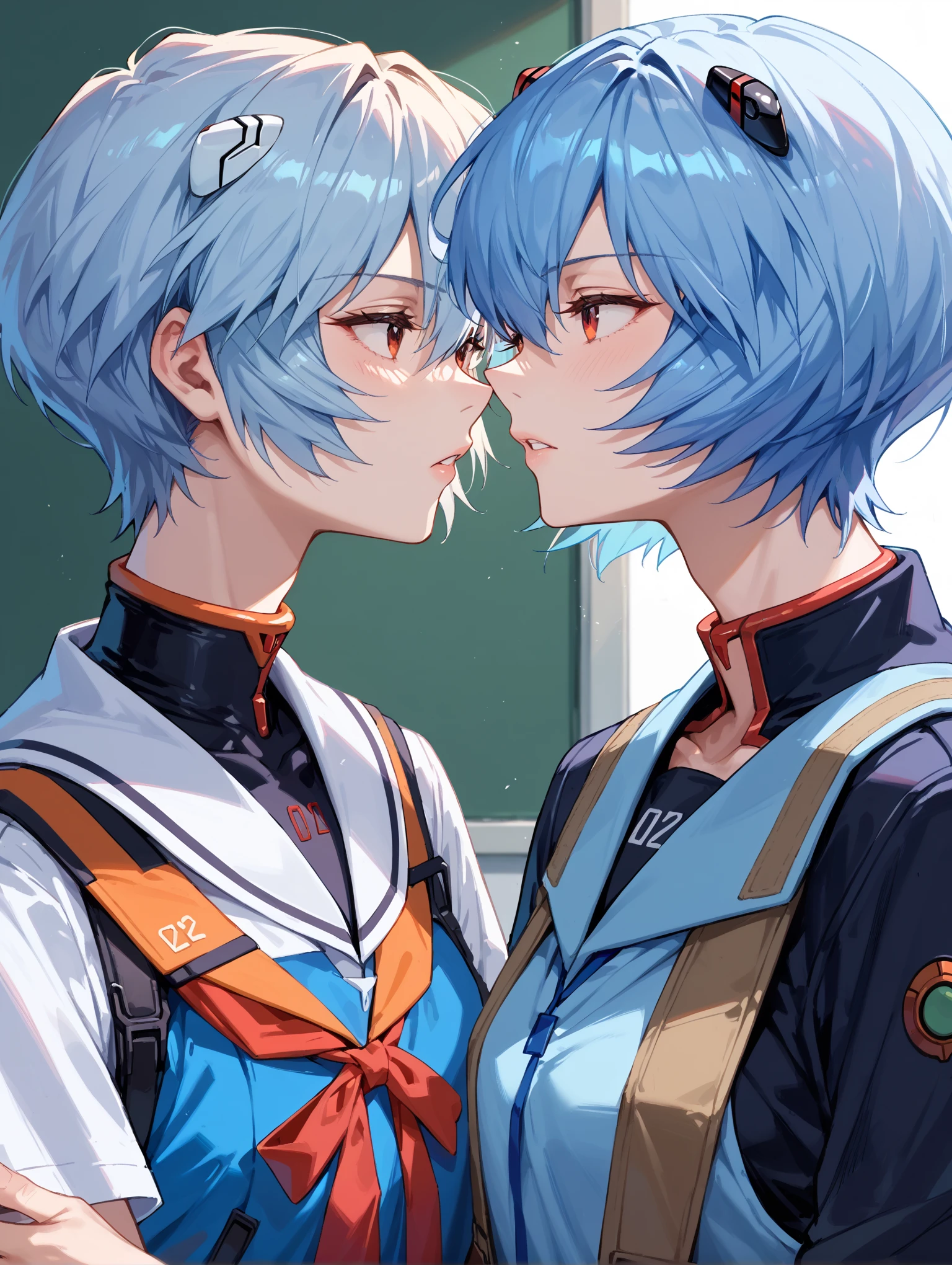 Asuka and Rei Ayanami kiss