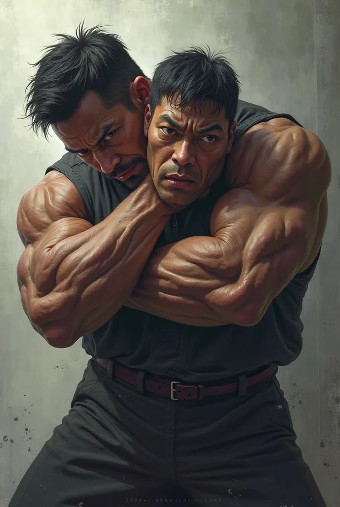 The best duo of bald slim asian man and dark skin thai man、Action poses with the whole body、Wave Fist、Turbulence、Epic battles in the sky、Full of wounds all over the body、Airplanes are also flying