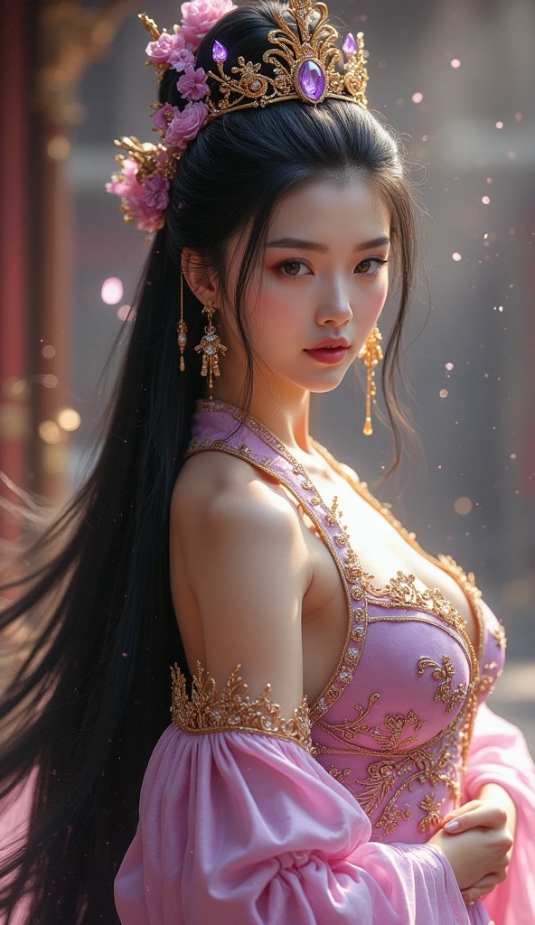 The beauty of kimono, Body Portrait, 8k, Narrow and beautiful eyes, Dindal effect, masterpiece, 最high quality, high quality, High resolution, Very detailed写真, (Natural skin texture, Fine skin, Hyperrealism, Ultra Sharpness) , Skin with attention to detail, (Very fine, Fine skin texture, Intricate details, Beautiful Face, (A vivid face), Realistic eyes, Beautiful and detailed, Realistic Skin, Beautiful Skin, Surreal, Very detailed, Golden Ratio, Smiling Eyes, ((Night moonlight background)), Body Portrait, G Cup, Shiny cleavage、Erotic lower breasts、, Huge breasts, Big Breasts, glamorous, Shiny bodysuit、Oh no、I&#39;Come、Model feels ecstasy、Open your arms、