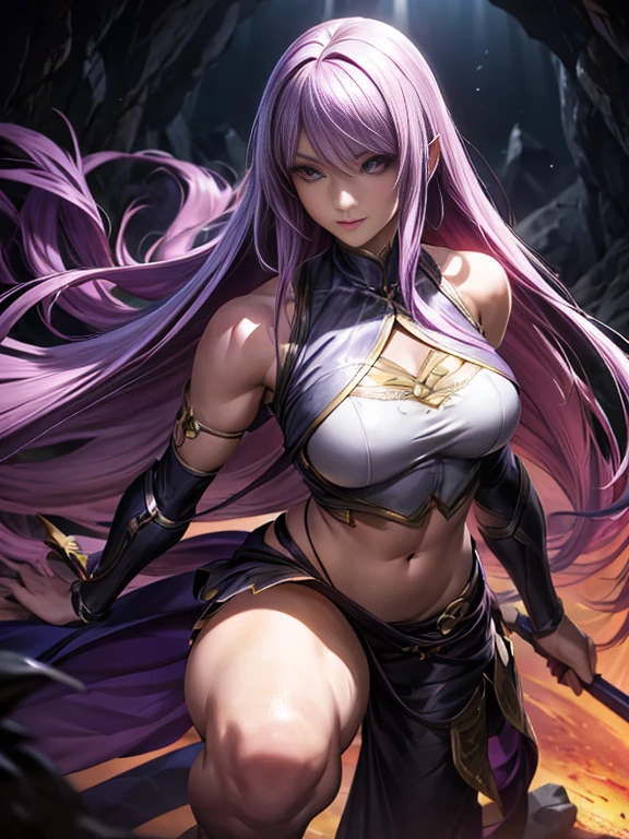 highest quality、Realistic Style、Battle of Despair 1:8、Beautiful woman with very long purple hair、White light armor(Chest exposed、belly button、Exposed thighs)、White Armor Boots、Tears overflow、Frightened expression、scream、run away、Attacked by mutants 1:5、Many violent mutants 1:5、Mutant Holding Arm、Mutant attacks from behind、Mutant grabs leg、Mutant Swarm 1:5、Midnight、another world、Dark fantasy、hell