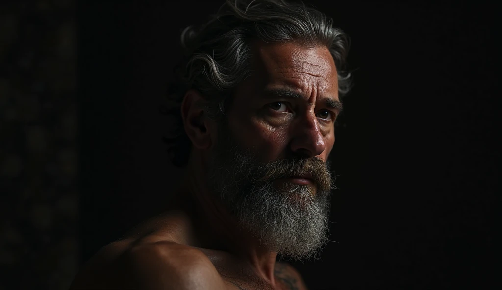 (homem de 55 anos, de barba grisalha: 1.5), closeup de corpo inteiro, muito peludo, usando apenas jockstrap branco, mostrando axila, pose sexy, (sem camisa: 1.8), looking-into-camera, (trabalho ao ar livre: 1.5), ultrarrealista, premiado vencedor, studio dark, rim lighting, dual-tone lighting, mal iluminado, discreto, hiper detalhado, render octano, motor irreal 5, monocromatic, obra-prima, melhor qualidade, detalhes intrincados, MelhorMachoCorpo