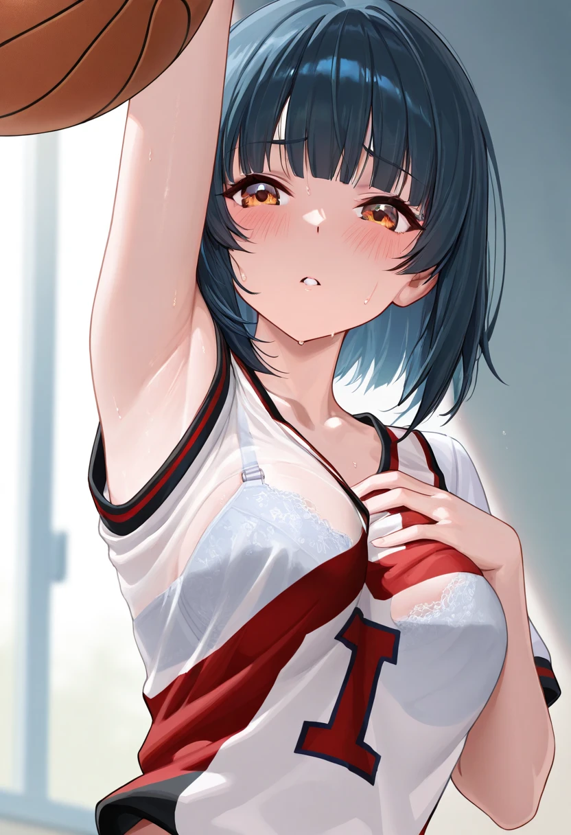 nsfw, 1girl, boys, UHD, retina, ccurate, anatomically correct, super detail, high details, high quality, best quality, HD, 4K, smile, (aamegumi, short hair , slender, brown eyes, collarbone, medium breasts), puffy nipples, (underboob, navel), snug baseball uniform, short baseball uniform, baseball bat, indoor, locker room, BREAK,
(baseball players, Baseball team members behind Megumi Kato)