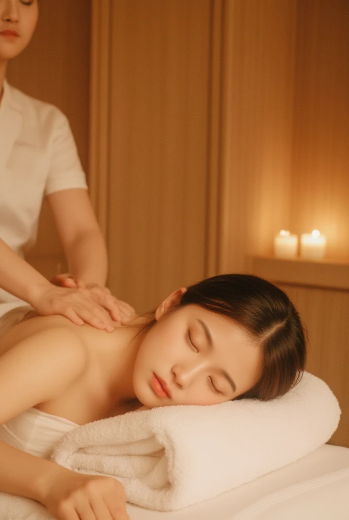 a asian beauty,Sleep lying down