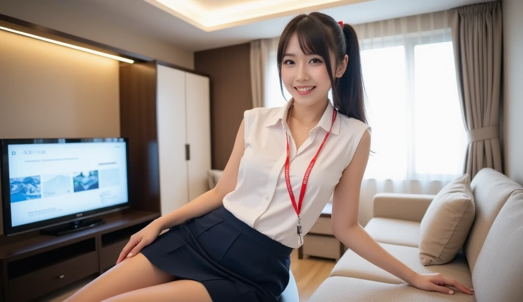 With a high school student at a love hotel