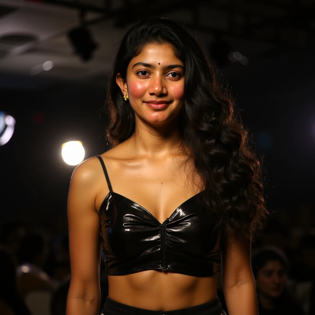 Wet and long afro hair, small, black eyes, female, thin eyebrows, elegant, round face, soft feminine features, rosy cheeks, plump lips, Beauty marks, photoshoot,model, seductive, black skin, elegant, glam makeup, timeline: 2001, majestic, beautiful, sexy, designer clothing, sexy, designer suit, singer, on stage, sexy designer suit, 90s