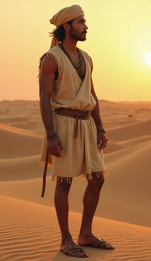Black-haired Chico, burned by the Sun, barefoot in the sun