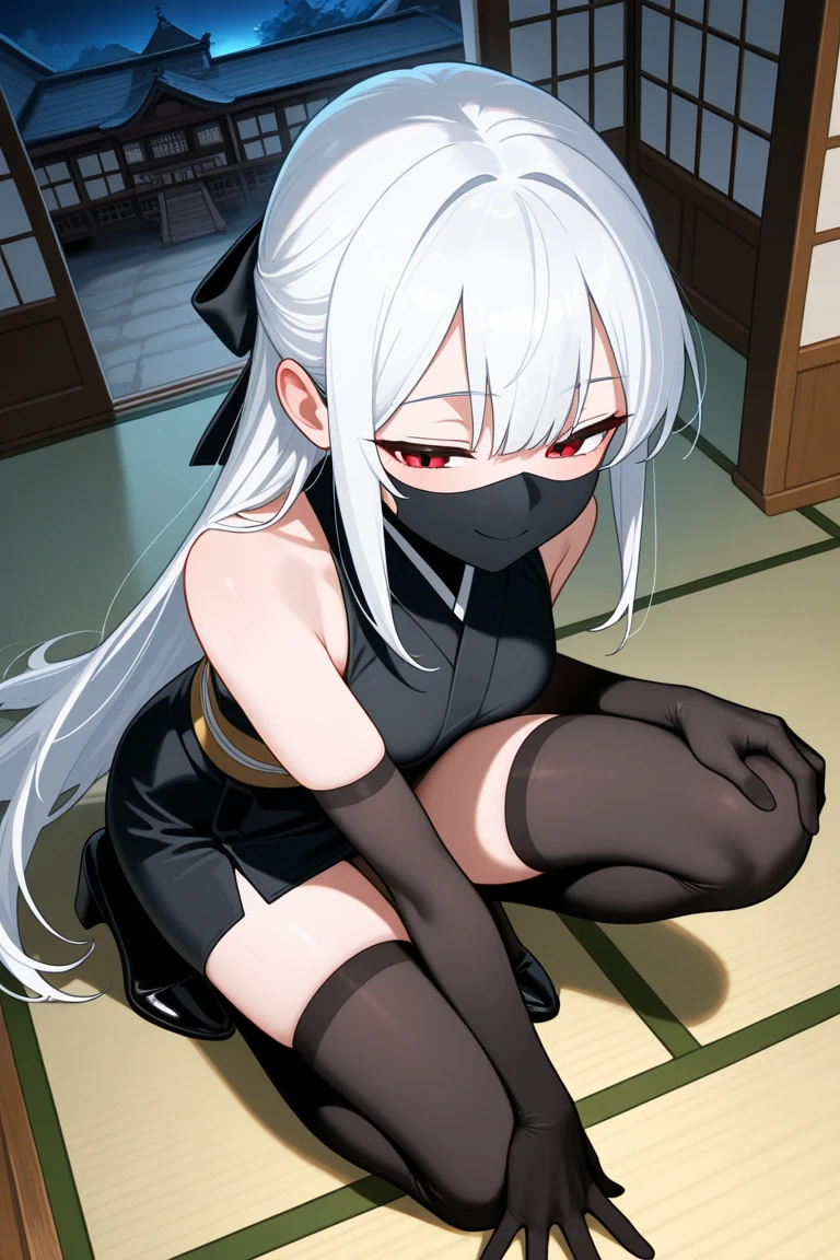 1girl,solo focus,arms behind back,hair ornament,bangs,blush,saliva,drooling,,,panties,frogtie,underwear,pantyhose, juice, juice drip through clothes,femdom,bdsm,(black blindfold,ball gag,gagged:1.2),(object insertion,sex toy:1.2),rope,bondage,bound,restrained,shibari,shibari over clothes,bound wrists,bound ankles,bound arms,bound legs,bound wrists,box tie,breast bondage,crotch rope,skindentation,blue hair,,long hair,purple eyes,pointy ears,elf,
