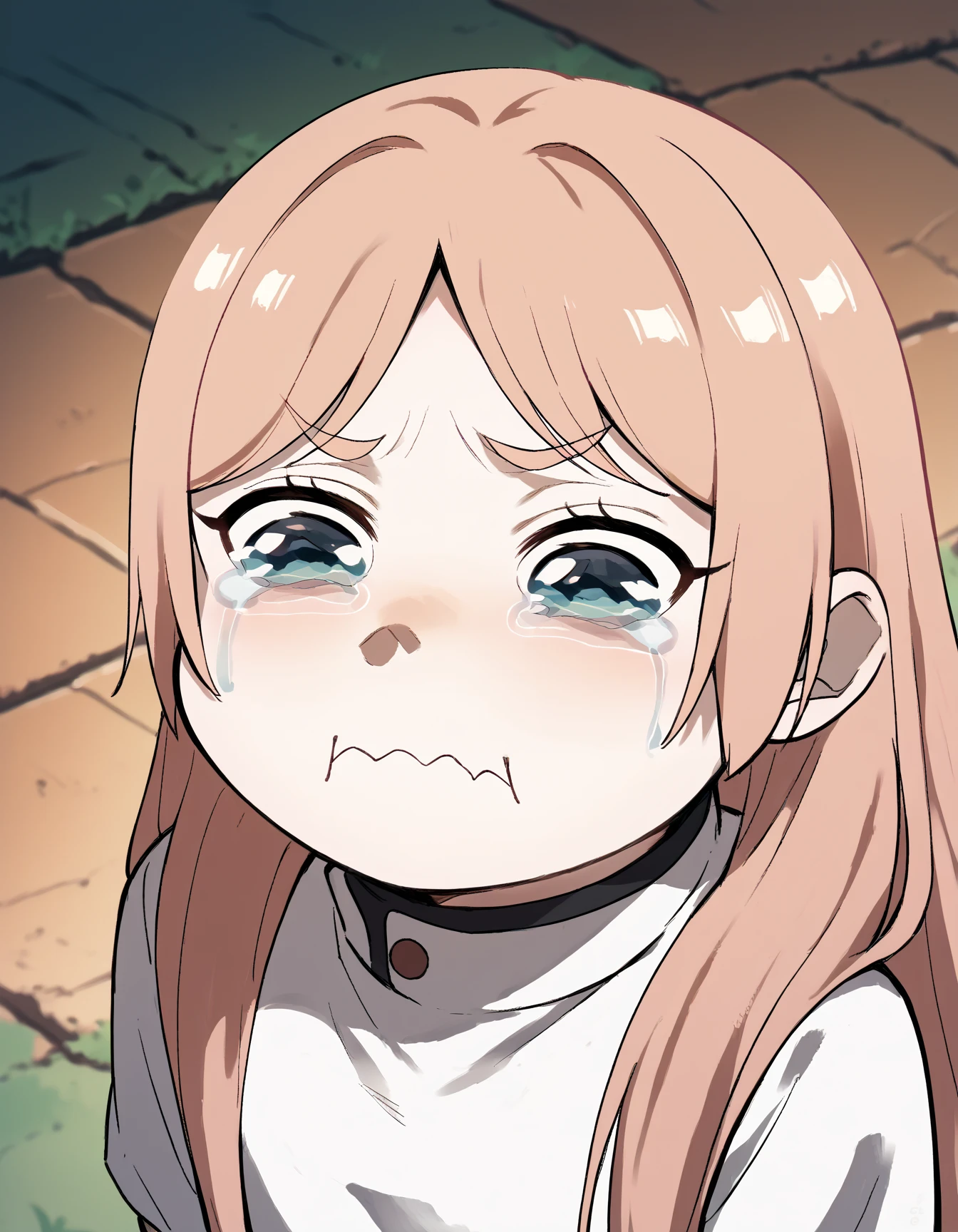 liniefrieren, 1girl, solo, long sleeves, ribbon, hair between eyes, twintails, hair ribbon, horns,brown bow, brown ribbon,<lora:linie:0.7>
looking at viewer,<lora:aqua_crying_meme:0.7>, closed mouth, tears, wavy mouth, tearing up, pout, :i, meme, :t, parody, frown, v-shaped eyebrows, crying, sad, crying with eyes open, puffy cheeks