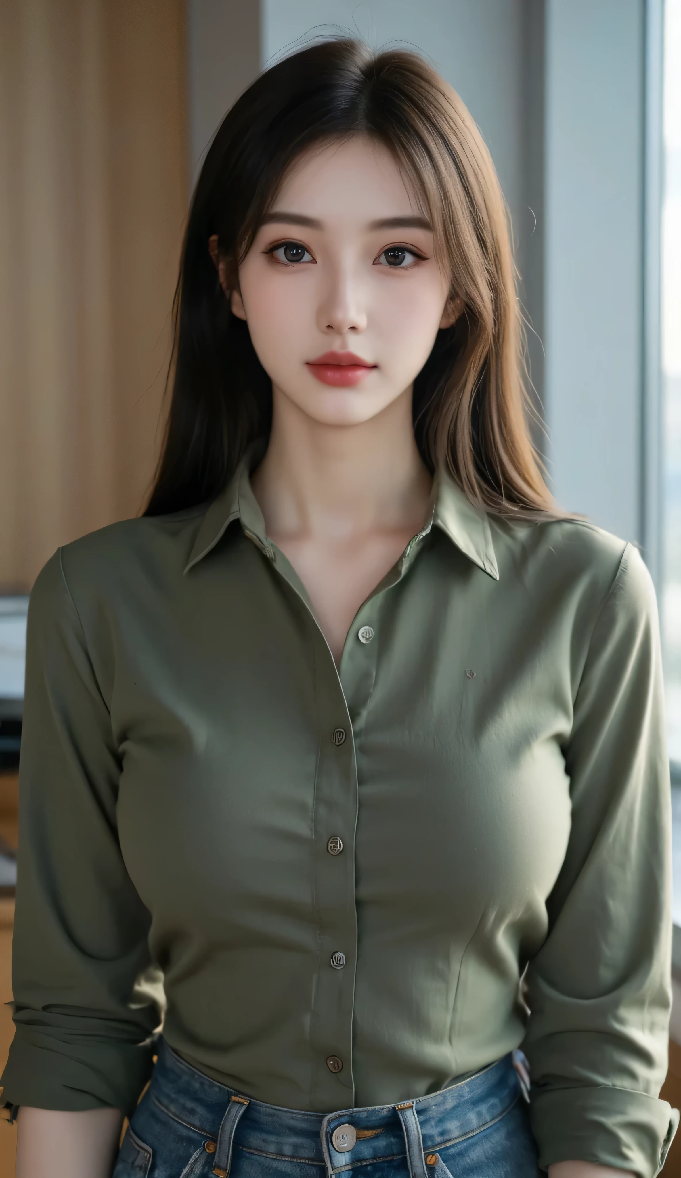 (Best Quality, 8k, 32k, Masterpiece, UHD:1.3), Photo of Attractive Japanese Woman, dark green eyes, red head, 1 Girl, (Big Boobs:1.2), Abs, Perfect Body, Ultra Detailed Face, Detailed Lips, Fine Eyes, double eyelids, pajamas, on the bed,