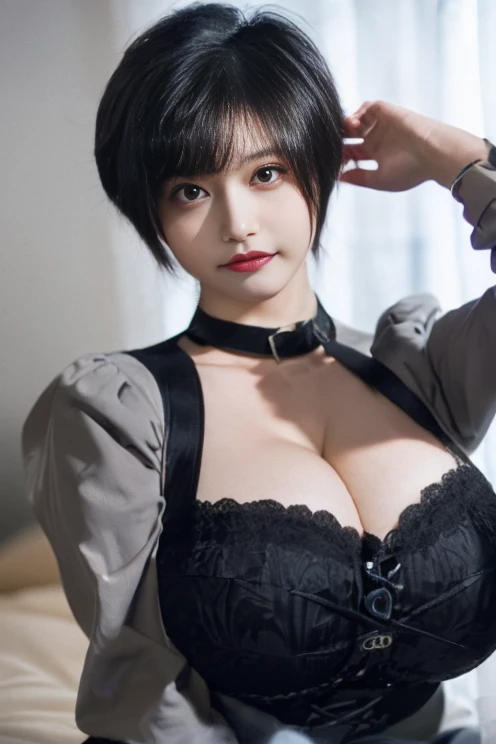 8k, Highest quality, Tabletop, Realistic, Super detailed, Photo Real, Ultra-realistic, Smoother lighting, Improving the lighting quality of movies, Realistic lighting, Backlight, Bright light, Improvement of quality, Highest qualityのリアルテクスチャスキン,One Woman,Gothic Lolita,Large Breasts,whole body,Cute Face,Big eyes,Cool face,short hair,night,Remains,Cover with an eye patch,masterpiece, Very nice and beautiful,Realistic,Japanese, {Baby Face}, {{{Four fingers and a thumb}}},
