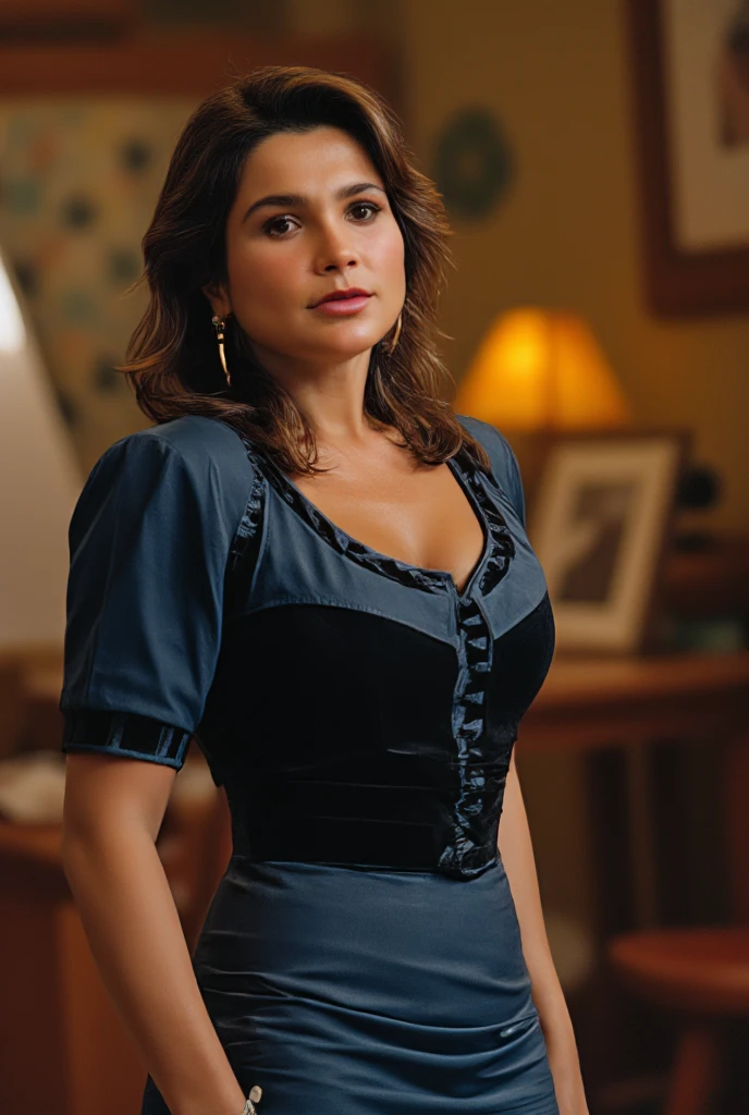 45 years old,(MILF:1.2), a captivating gaze, green eyes, (A lot of wrinkles on her face:1.4), Old Woman Carla Gugino lookalike, Detailed wrinkles (8K, High resolution, ultra-quality, An ultra-high picture quality, Ultrarealistic, Best Quality:1.2) (large D-cup breast:1.1), (Old Woman in Colombia), eyes visible through hair, with salt-and-pepper hair bobbed hair, Proper eye position, Cinematic Light, Soft light, lower back, night time, detailed color graded background, Convoluted, highly detailed, 8K, Overall silhouette, elegantly posing in a splendid forest landscape, rays of light peeking on the trees, (transparent top and pants: 1.1) (magnificent Wes Anderson shot: 1.3), Looking straight at the camera