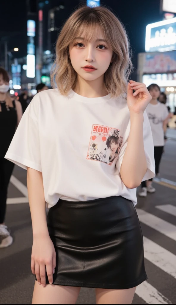 table top, highest quality, (outdoors、schoolyard)、one girl, (beautiful girl:1.3), (16 years old:1.2), curly hair、under twin tails、Extremely high quality transparency, (symmetrical eyes:1.3), ((NSFW)), (jump, show bare feet, cute skirt, put out naked:1.3), ((両膝を曲げて高くjump:1.6))、beautiful breasts, brown eyes, parted bangs, brown hair, upper teeth、printed t-shirt、ruffle skirt、The wind sways my hair and clothes
