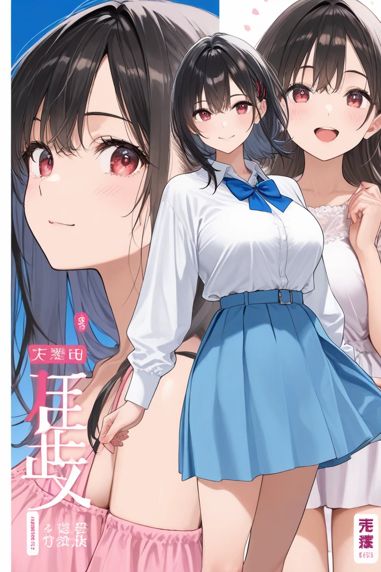 Very detailed, Highest quality, High resolution, Moe Anime, ((Three little girls in underwear:1.2)), (Black Hair:1.4), (Baby Face), Cute eyes, Detailed eye depiction, Eyes sparkling, Dark eye color, View your audience, Pale skin, (Big eyes:1.4, Droopy eyes:1.4, Torogao:1.4), Focus on the face, In the park with cherry blossoms falling, ((The lower half is naked)), ((See-through lace bra)), Bright Eyes, ((Nipples are visible through the fabric)), ((Petite)), ((Young)), ((nsfw:1.3)), (Flat Chest:1.5), ((Different hairstyles:1.4)), (A big smile:1.4), (Slightly below:1.4), ((Different bangs:1.2)), hair ornaments