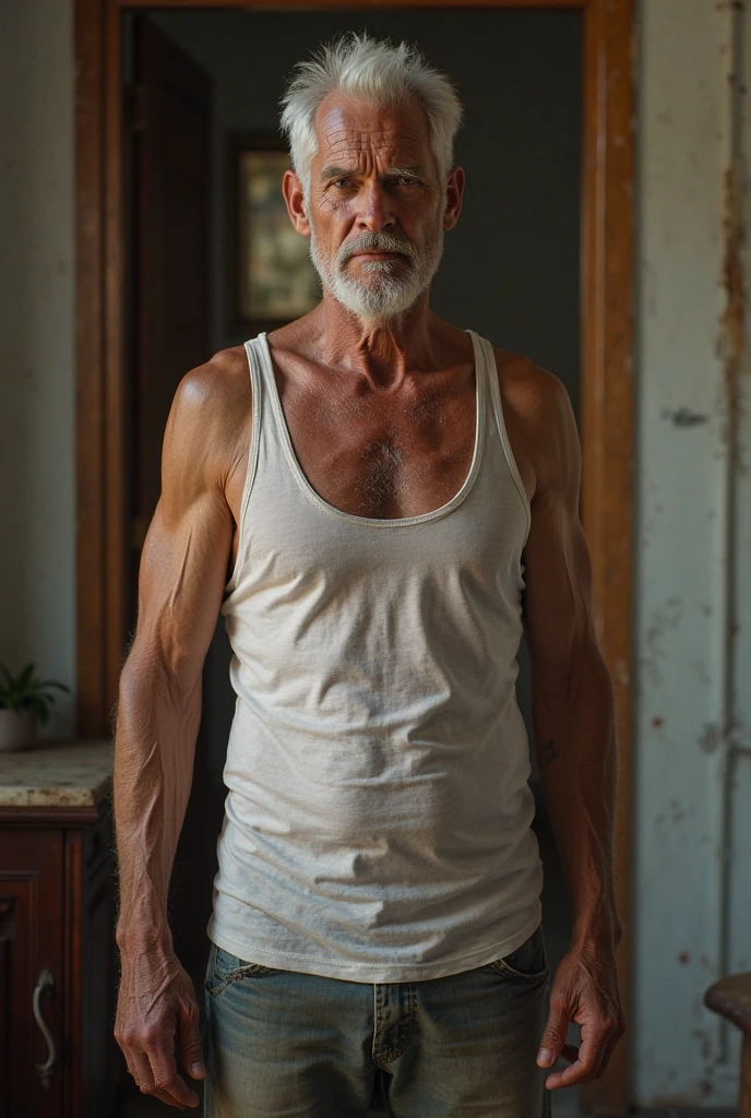 Human Male，elderly，Nipples played with，Sweating，Topless，Nipple，Exposing lower body，high quality，best quality