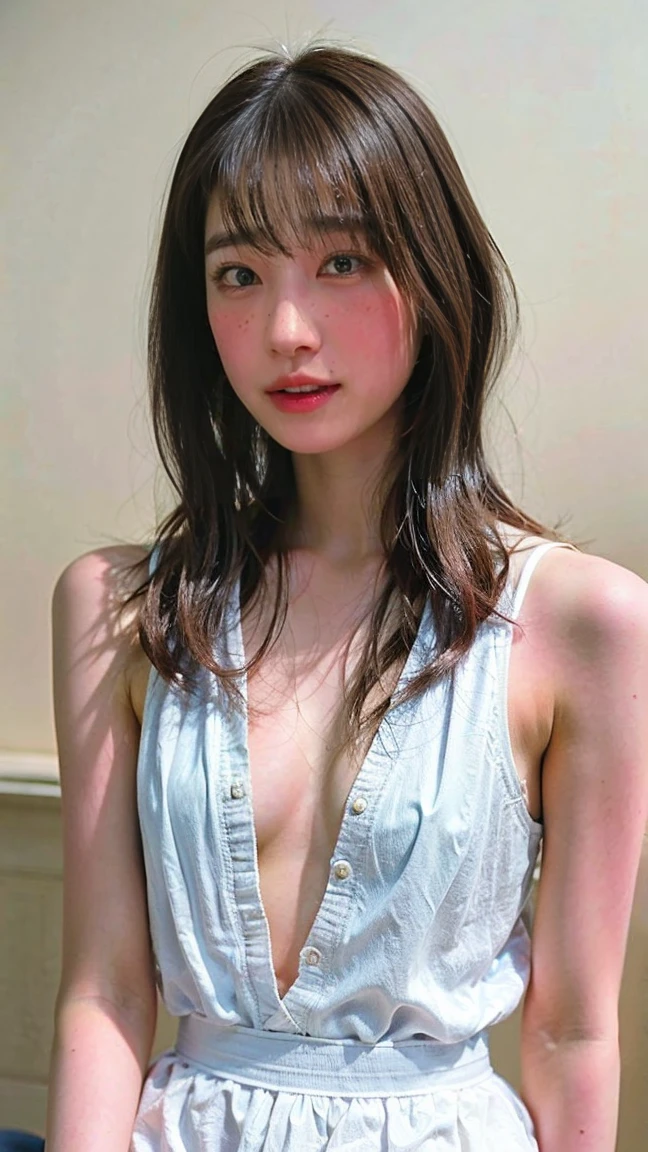 (Realistic:1.3、Ultra HD、Ultra-high resolution、8k、Japanese office lady、Realistic、black collared shirt、At work、)、((Look Viewer:1.8))、(Extremely realistic skin texture:1.4)、(Realistic:1.3)、(((Embarrassed expression:1.5)))、(40-year-old woman、Mature Woman)、(Raise both arms to show your armpits:1.8)、(Face close-up:1.75)、((Shooting from the side:1.1))
