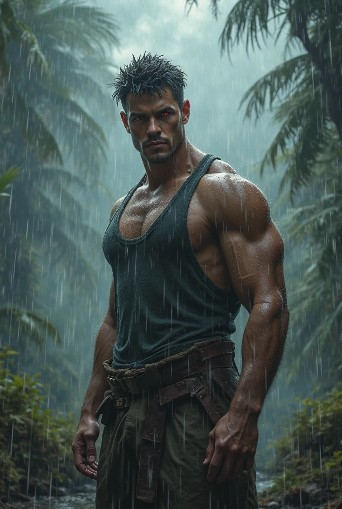 Photo-realistic, ((best quality)), ((masterpiece)), (detailed), perfect human face, short hair, handsome young male model, 18-year-old, super male model, handsome, tall, cute, evil looking, dark look powerful, young male model, handsome, super strong, muscular, fit, massive muscles, six pack, clean shave, blue eyes, pale skin, white pale skin, wavy messy silver hair, short messy hair, messy wavy hair, (werewolf ears:1.5), werewolf tail, werewolf claw, shirtless, bare-chested, muscle, ripped, strong body, fit body, destroyed dirty linen small skirt, destroyed dirty linen raped skirt, inside haunted forest, horror forest, evil forest background, dark forest, 8k, high detailed, ultra-detailed, Stylish Pose, real skin texture, back-light, cinematic lighting, blurred background , bokeh effect