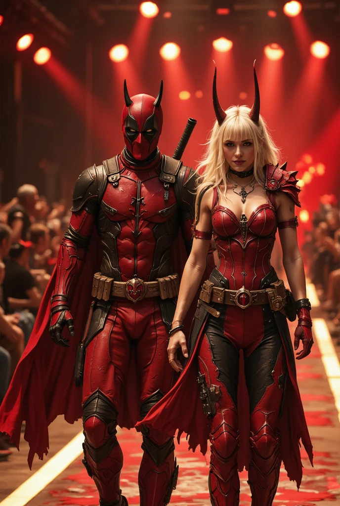 Two characters, an Extraterrestrial and a woman who becomes a beautiful woman with dark skin and red hair. 
