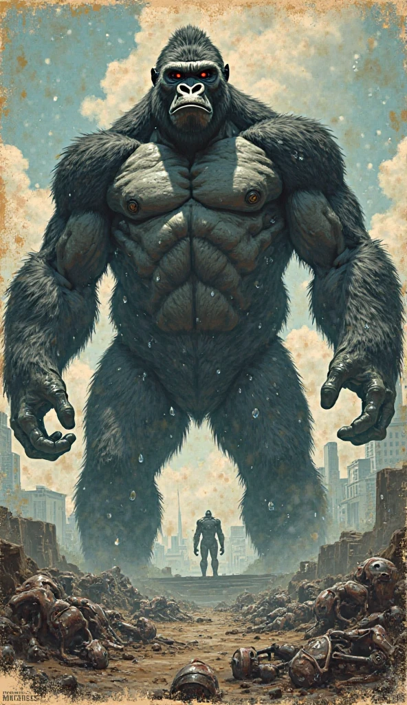 monochromatic、King Kong、Godzilla、25 meters、70's、Streetscape、Tokyo、Put your arm around someone's shoulder、smile、