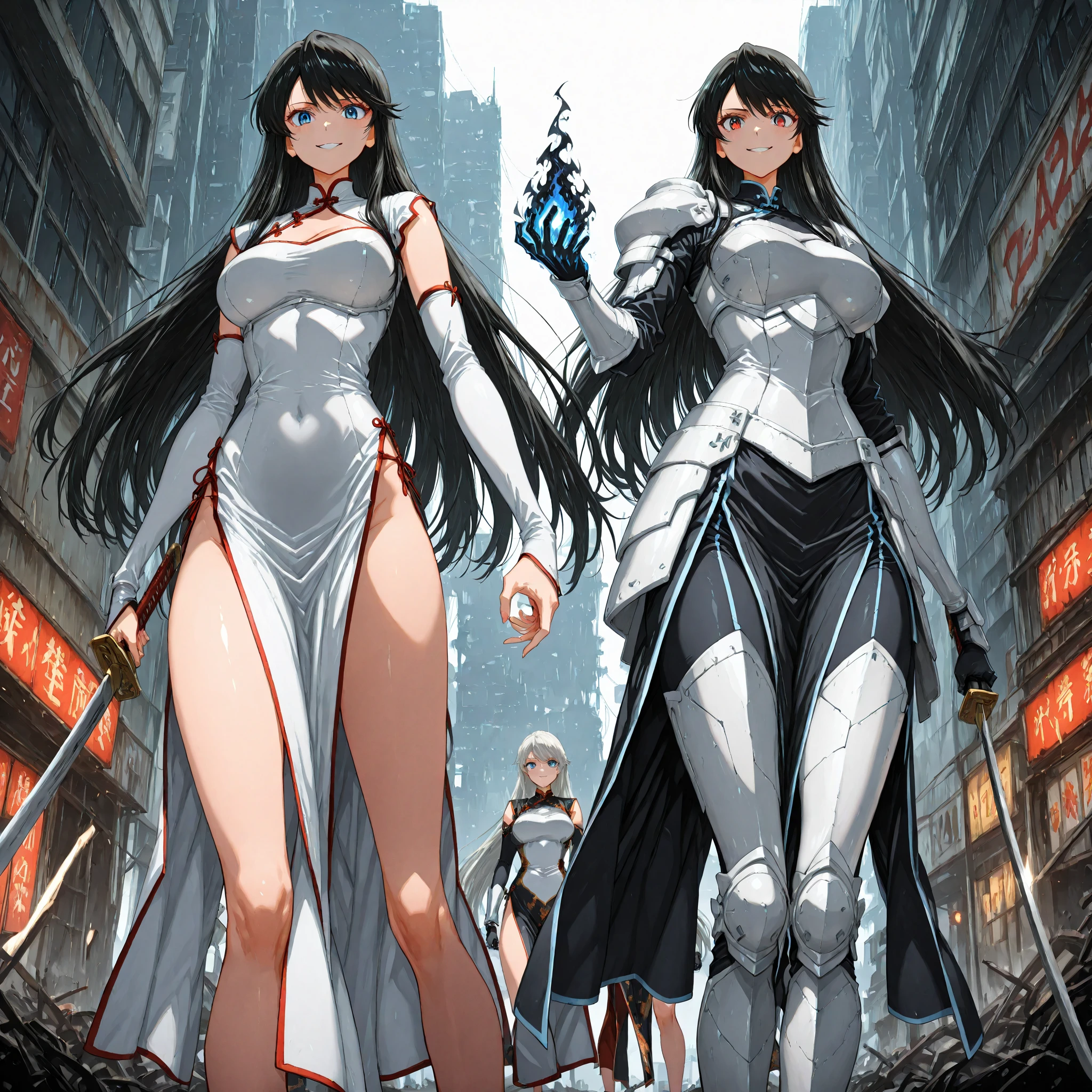 tmasterpiece，Line drawings，A painting of a woman with long hair and long hair，Perfect anime body，s the perfect face，Perfect facial features，angry look，long leges，huge tit，Whole body movement，8K comic wallpaper，Full body combat stance，Realistic light and shadows，beautiful line art，Powerful comic art，anime artsyle，painting art，comic artstyle，His caricature full-body portrait，Beautiful fanart，detail-rich，detailed manga style
