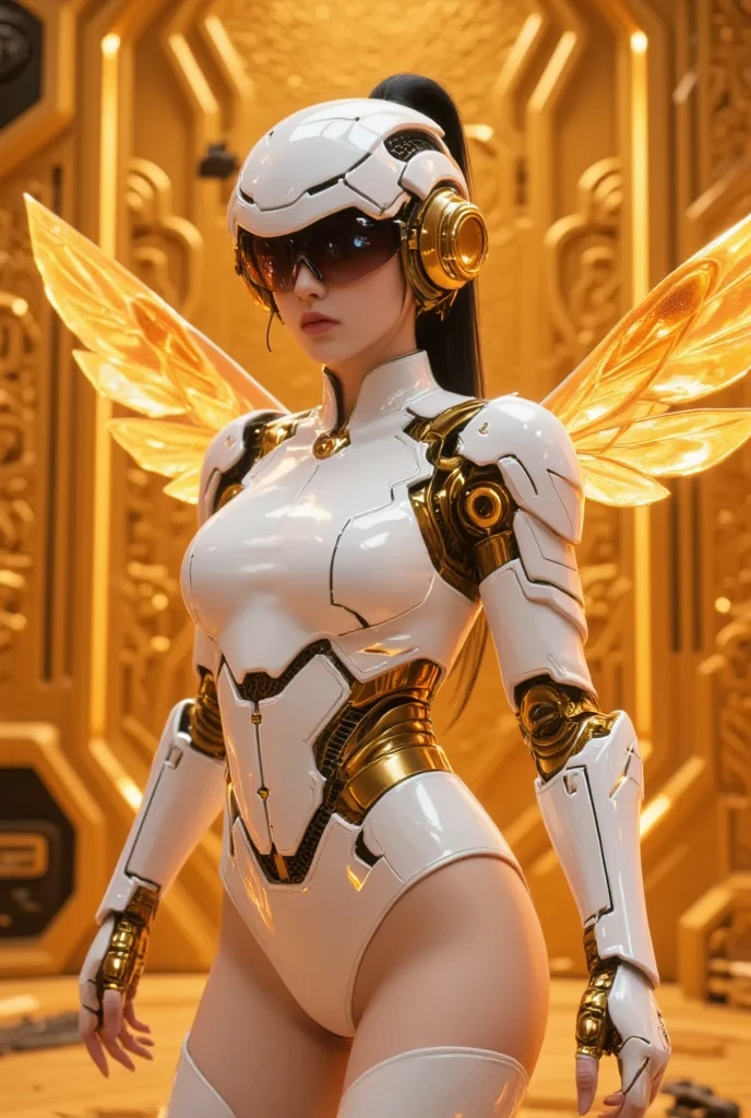 Robot rabbit female, (huge boobs, super big tits, huge exaggerated breasts), clear details, anime characters, long legs, galactic special effects clothes, starry sky special effects clothes, mecha jet flash wings, laser emission effect), humanoid weapons, grim expression