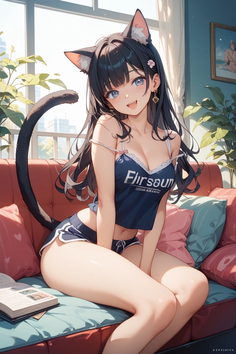 masterpiece, highest quality, High resolution, question 1, 1 girl, alone, hair ring, Pom Pom Hair Ornament,tight t-shirt,skirt, short bob,bob hair,ribbon, blush,smile, wearing randoseru backpack,huge breasts,young girl,My clothes are transparent 、、squat with legs apart、Cute patterned pants、blush、embarrassed look,clothes get wet,Bra showing through the top of clothes,head band,Cute patterned underwear,cute patterned bra