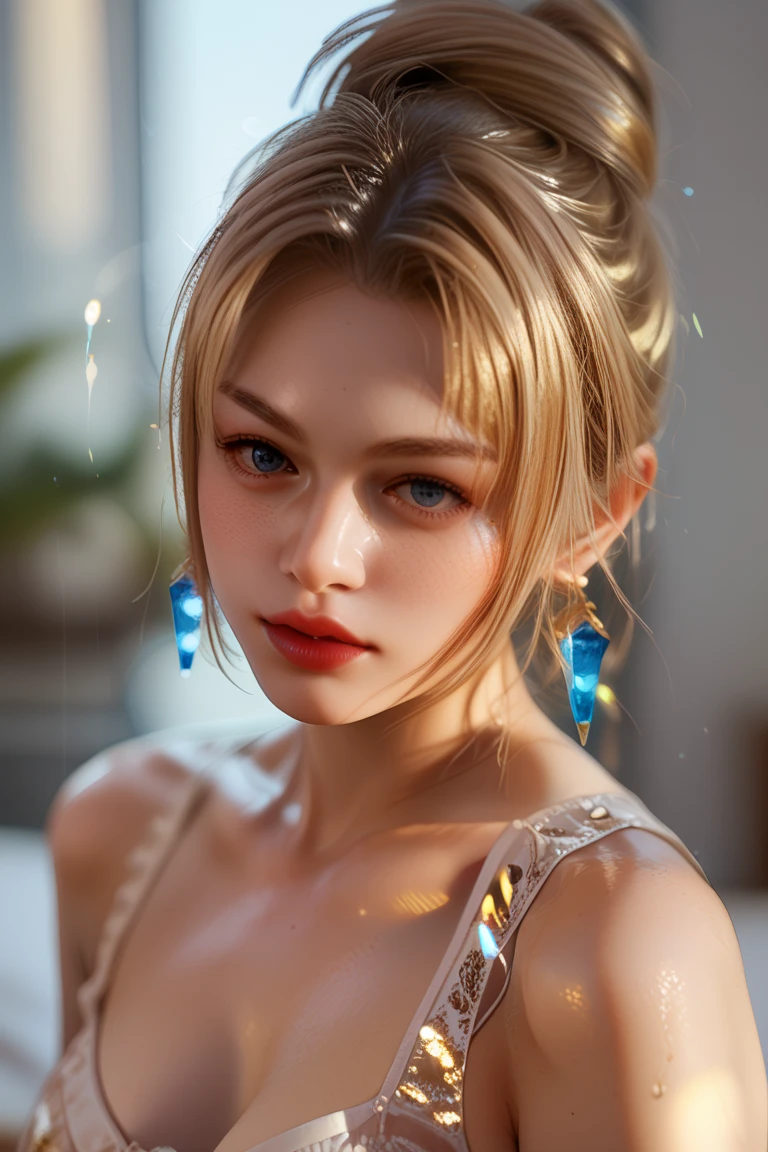 Photo oF a 18 year-old American girl, .CRUDO, beautiFul woman  , cabello largo rubio ((retrato)), ((Cara detallada:1.2)), ((Detailed Facial Features)), (Piel Finamente detallada) , ojos color.azul , 、un sexy(color fresco), wet, wet, ReFlectoreasutepiece) (proporciones perFectaotos realistas)(La mejor calidad) (Detallado) FotograFiado con una EOS R5 de Canon, lente de 50 mm, F/2.8, NFFSW, (8K) (papel tapiz) (cinematic lighting) (dramatic lighting) (sharp Focus) (Enrevesado) senos grandes , pechos grandes , cuerpo completo , hermoso cuerpo de adolesente  ,lindo maquillaje , gran sonrisa , labios rojos. Mlp , Adagio Dazzle  , foto dinamica , pose atrevida , concierto , noche , sonrisa presumida