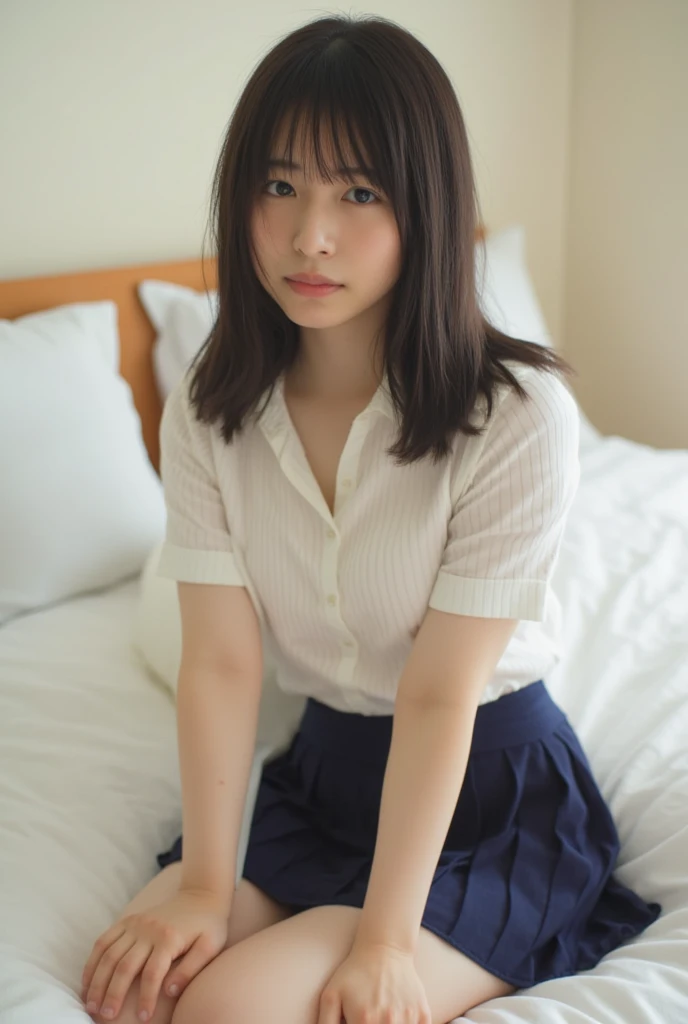 anime girl face sitting 
