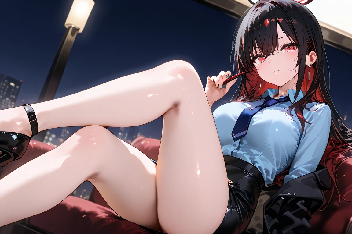 Highest quality, masterpiece , wallpaper, One beautiful girl, Highly detailed eyes and face, Beautiful attention to detail, Blue Eyes , Beautiful dark red hair , deep night, 20-year-old , Large Breasts、Nipples , Hairstyle Nuance Long , Mole on cheek , Ahegao , Ecstasy face , Masturbation Climax , Sticking out tongue , Drooling from the mouth , Nakano May , sweating a lot , Costume Student , show off your vagina , Pose to invite men , no bra no pants , Mouth very wide open , Expression of sigh , time night , lick