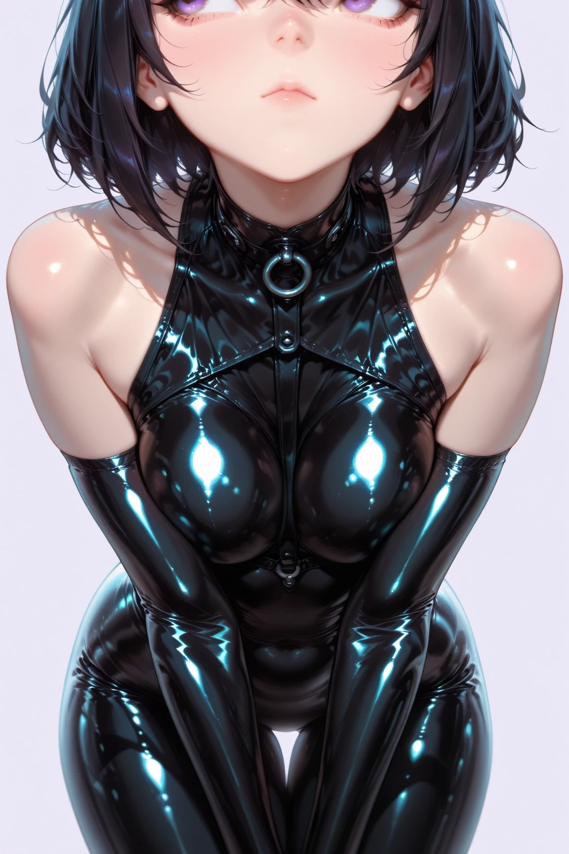 Ridiculous resolution, Ultra-detailed, Best Quality, Illustration, 8K, 超A high resolution, Beautiful girl at 17 years old、Gray ash hair、Pixie Short、Forehead、eye glass、Short、Tiny、Pin Heel Midnight、 slender, cum in ,straight haired、Short hair, Glasses , (((Sweat)))、Leather Turtleneck Dress、skiny、Pin Heel Sandals、beauty legs、oil,
Have a handheld game console,natta、