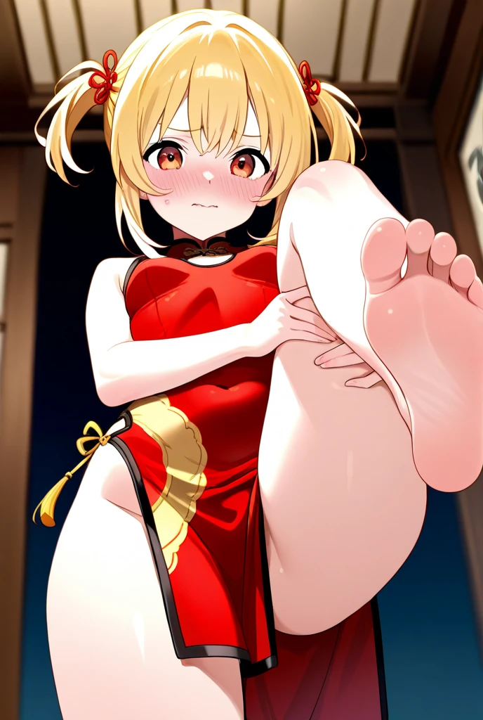 One Girl、Human Girl、Blonde、Bun Hair、China dress、Torn Dress、On all fours、Red horse、巨大なRed horseが一匹、赤い巨大なRed horse、巨大なRed horseとセックス、Back style sex、Intense sex、A penis as big as your arm、A dick as big as your arm、（Huge penis：1.6)、It&#39;s in the girl&#39;s pussy、The girl&#39;s belly is swollen with cock、A lot of semen、Girl&#39;s Ahegao Face、Outdoor、in the forest