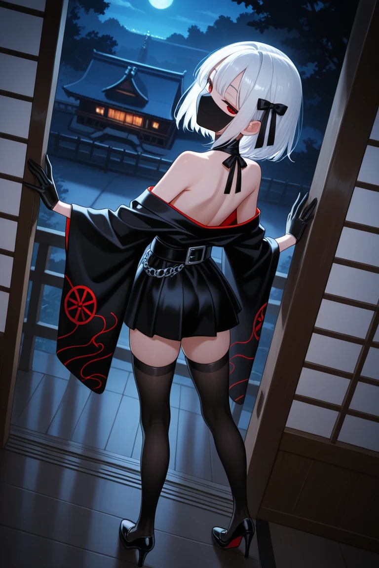 One girl,sen no rikyu \(destiny\), destiny/Grand Order,Iris,Multicolored Hair,Medium Hair ,kimono,kimono,,Have,Black Hat,sash,Tassel,(Flat Chest:1.2),Cowboy Shot,Sitting on the bed,A light smile,VIP lounge,at night,masterpiece,Highest quality, ,Young Girl,From the back,Intense penetration sex,Creampie Sex,Rape makes me feel good,At the peak,Heart Pupil,♡ranbu,Covered in semen,Massive ,Black panties