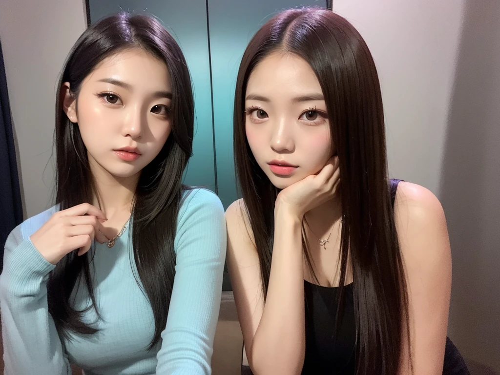 (A full-body shot of two identical twin hair models standing side by side in the same space..3)　(The two of them look like identical clones, wearing the same clothes and posing the same way.)　((Two people showing as much hair as possible, doing the same random four-legged pose:1.6))　((Beautiful 24-year-old hair model with long black hair, girl with super length Hair, extremely length Hair, extra length Hair, very long, Flowing Hair, very length Hair, length Hair girl, very long, Flowing black hair, length Hair windy, Very long black hair, length, Flowing Hair,私ncredibly long-lasting hair, length Hair!!!!　Her highest quality hair is long and straight., very long, highest quality black hair, length hair in the center, Highest quality long straight hair, length, straight, beautiful, High quality hair, length and free black highest quality straight hair, length Hair, length and straight, highest quality black hair, Perfect silky straight hair of the highest quality, straight, highest quality black hair, length black straight hair, length, Thin black hair　Her hair is long and straight, very long black hair, length hair in the center, length straight hair, length, straight, beautiful hair of the highest quality, length Hair, length, straight black hair, length and free straight black hair, straight black hair))　(Her bangs are perfect.:1.3)　(Pure white wall background:1.8. Upper body photo from the knees up)　(Japan&#39;s most sexy and beautiful 24-year-old beauty model)　(She looks at the viewer with a very seductive expression..)　((highest quality)), ((masterpiece)), (Familiar)　(Get used to it)　Perfect Face　　(Her skin is a typical Japanese skin color...、And very detailed)　　(Big Breasts:1.3)　(She has a beautiful face and a typical Japanese figure...., Narrow eyes)　(She has perfect beautiful makeup and face　Lipstick is light red　A solid eyeliner)　((Rich 1.4))　(Extremely detailed 8K)　(Ultra-fine skin texture 1.4)　(Actual, Vibrant:1.4), double eyelid　Sharp focus:1.2、Beautiful woman:1.4　Dynamic Lighting　(Genuine RAW photos taken by professional photographers)　　Professional hair shine.　(She has a bright and cheerful face)　　(((途方もなくlengthBlack hair 1.3)))　(length, Shiny black hair, その女性はlengthBlack hairをしている, lengthBlack hair, Waist-length hair, very lengthBlack hair, thick shining black hair, black silky hair, length and shiny hair, lengthBlack hair, length, Flat Hair　Ridiculously long hair, Black shiny hair, Very shiny, Abnormally long hair, 厚く輝く異常にlengthBlack hair,Jet black silky hair　Her hair is とてもlength and straight　length, Voluminous black hair that reaches down to her ankles　unusually long black hair, unusually long black hair, Very long black hair)　(Her face is slim and dignified.., length, Narrow eyes..々Nice face)　(They both wear the same white lingerie:1.5)