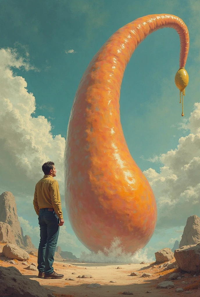 A man with his giant penis 