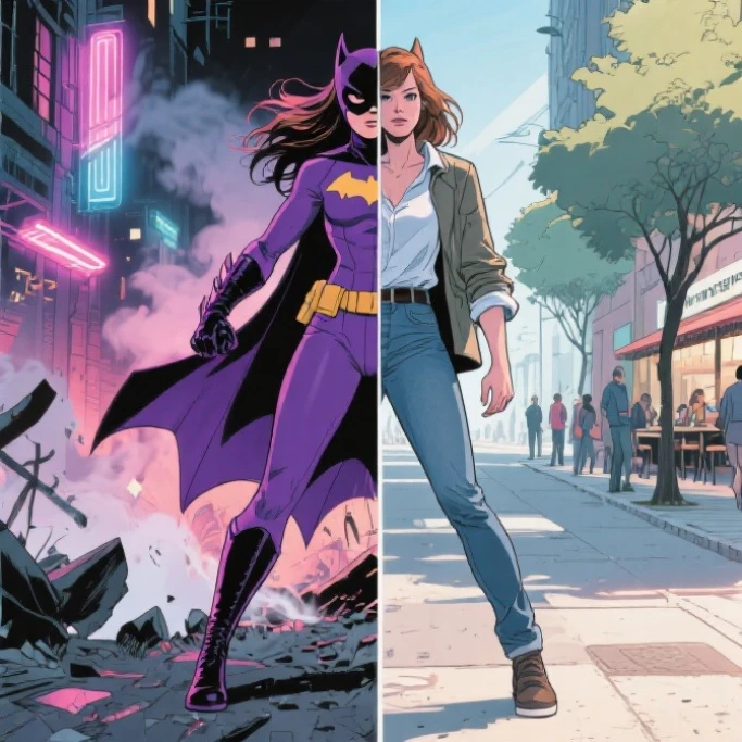 illustration by Milo Manara  [molly ringwald | winona ryder]  blue eyes <lora:MollyR:0.4> <lora:Winona_Ryder:0.4>  with medium straight red hair and bangs, wearing a black biker_jacket <lora:biker_jacket0:0.1> black leggings and shirt, parkour city on rooftops at night <lora:Parkour:0.4> , best quality, masterpiece