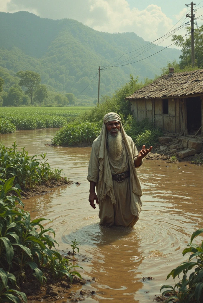 Islamic man takes boat to mosque in flood