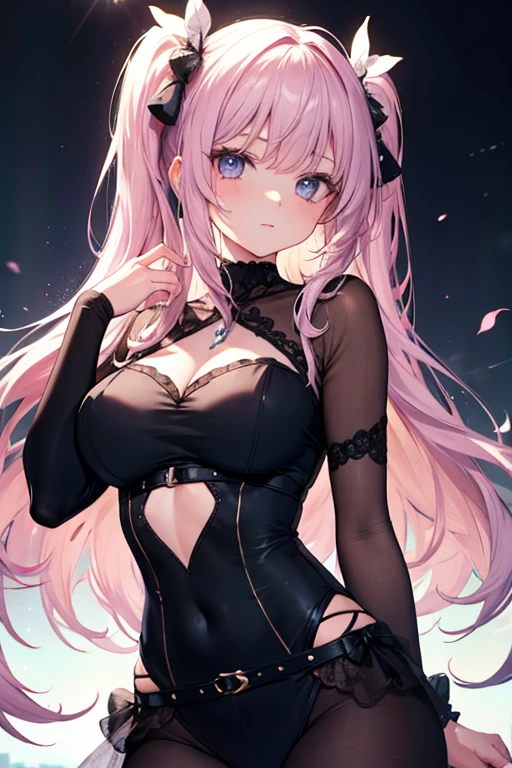 girl,beuaty girl,Beautiful Eyes,Beautiful lip detail,Highly detailed eyes and face,Long eyelashes,landscape,with beautiful purple hair,Pink Eyes,Big Chest， (Highly detailed skin:1.2),Lace dress,Shy,Happy,Blushed,elegant,Smooth Skin,look back,Shy expression,Caught by tentacles,Tentacles are inside your clothes