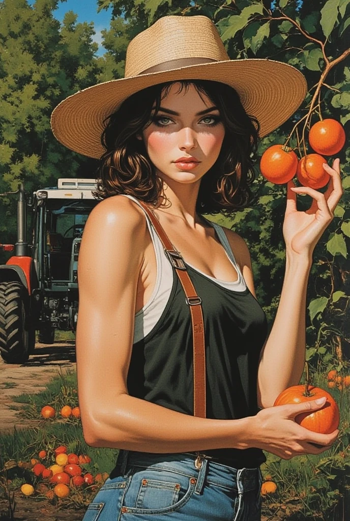 (Total nudity):1.2, big natural gigantic breasts with very marked areolas, sensual athletic body, style rétro Pinup, fille nymphomane délurée de 20 ans assise seule sur un banc, style Pin up, très sexy avec un corps parfait, visage de salope, Masterpieces, illustrated, glistening skin, Detailed face