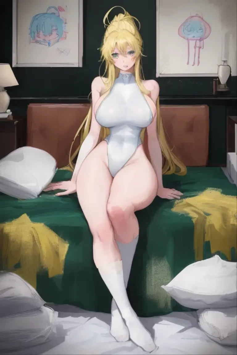 ((highest quality)), ((masterpiece)), (be familiar with), perfect face,naked,blonde,baby face,cute face,semi-long,big breasts,constriction