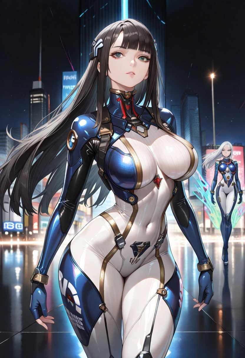 1girl,car race ,outdoors,standing <lora:RQ-Takao-cos_v1:0.9>rq-takao-cos,pantyhose, leotard, elbow gloves, fingerless gloves,
<lora:Mary_Celeste_v1:0.6> Mary_Celeste,blue hair, difference horns,, <lora:flatBG:-0.5> ,<lora:flat2:-0.5>,(dark light:1.2),(hyper extreme detailed),(masterpeace:0.5),(hyper extreme),(photorealistic),game cg,llustration,novel illustration,beautiful lighting,light from the front,good_hands,beautiful art ,BREAK, <lyco:GoodHands-beta2:1.2>,(good hand,nice hands, perfect hands:1.3),(five finger:1.4),straight fingers,perfect fingers,beauty fingers,beauty hand,, perfect anatomy, Only the upper body and head can be seen, view straight on,BREAK