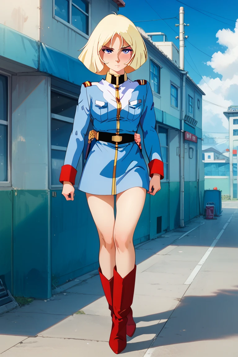 A thick German female officer wearing a sexy uniform from 1940s in a very sexy pose