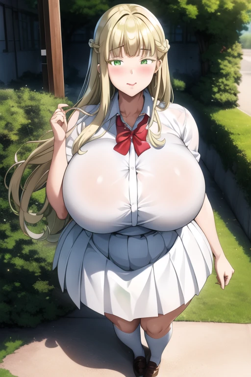 enome 1girl, long hair, breasts, blush, smile, blonde hair, large breasts, grass,, (nude), (masterpiece:1.2), (best quality), (ultra detailed), (8k, 4k, intricate),(full-body-shot:1), (85mm),light particles, lighting, (highly detailed:1.2),(detailed face:1.2), (gradients), sfw, colorful,(detailed eyes:1.2)(detailed background),detailed landscape, (dynamic angle:1.2), (dynamic pose:1.2), (rule of third_composition:1.3), (Line of action:1.2), (nipples), (pussy), busty, (squat pose), penis on pussy,
