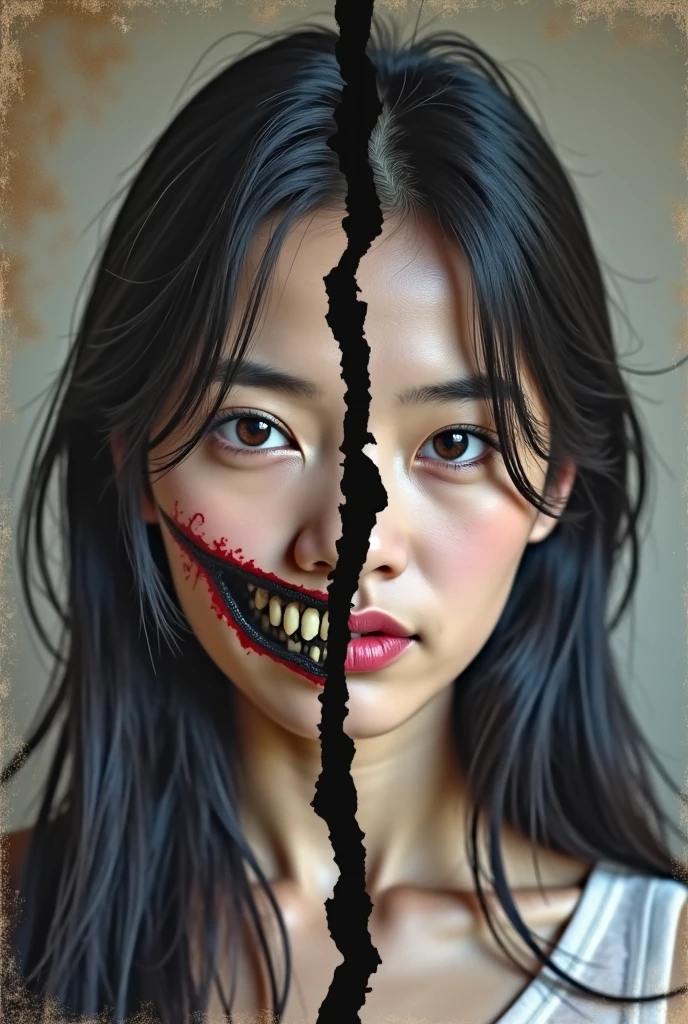 Three-faced Skull "wafuku″monster, six-armed monster, undead style, dark skin tone, gray eyes and lips, 8k,REAL