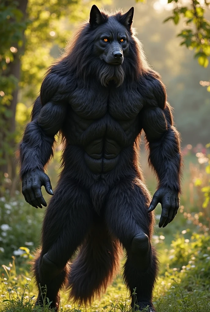 (photorealism), side view, just bad, (high, realistic werewolf, red fur), (gagged with a big gag:1.3), (hands tied behind the back:1.3), (erect penis, pellets:1.1), (standing in the backyard:1.1), bright lighting, (looking at the viewer, happy expression, erotic pose:1.1), (Best Quality, 4k, HDR)