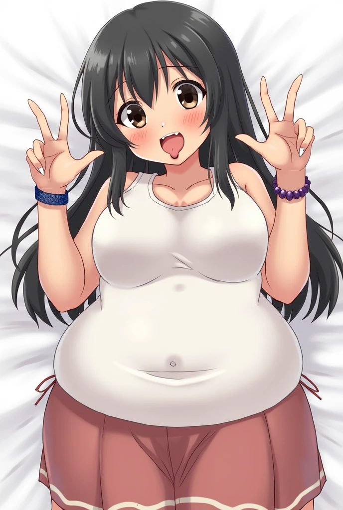  1 girl, alone pregnant bikini small bare belly low angle shot giantess anime 