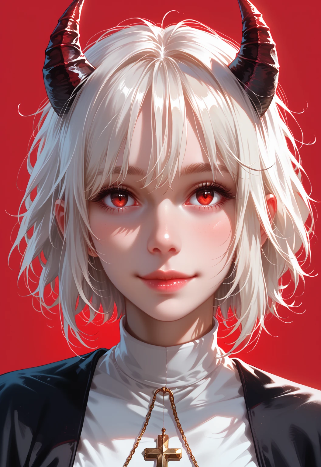 detailed face, detailed eyes, gray eyes, award winning, serious, portrait, looking at viewer, 1girl best quality, reflective skin, reflective hair, masterpiece, highres, best quality, solo, cinematic lighting, <lora:TalulahVer1:1>
